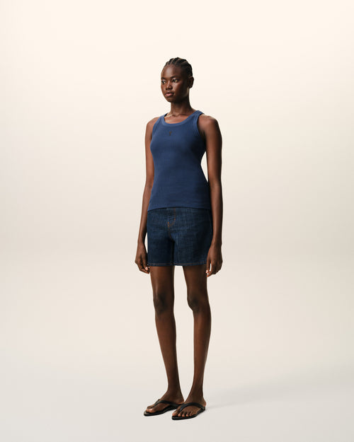 Blue Cotton Ami De Coeur Tanktop - Woman - 5 - AMI Paris - Ami Paris