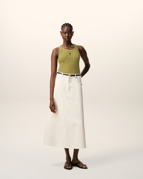                                     Green Cotton Ami De Coeur Tanktop - 3                                 - Ami Paris