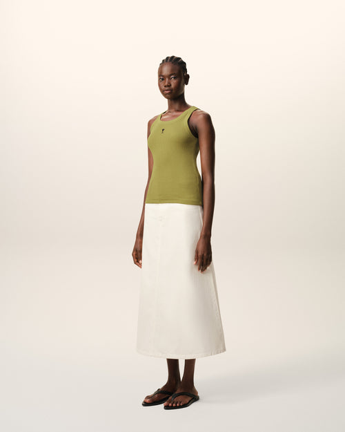 Green Cotton Ami De Coeur Tanktop - Woman - 6 - AMI Paris - Ami Paris