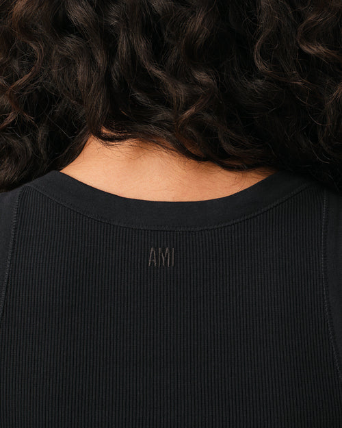 Camiseta sin mangas Ami de Cœur de algodón negro - Mujer - 4 - AMI Paris - Ami Paris