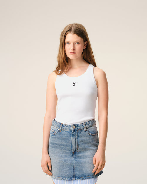 Debardeur Blanc Ami De Coeur en Coton - Femme - 3 - AMI Paris - Ami Paris