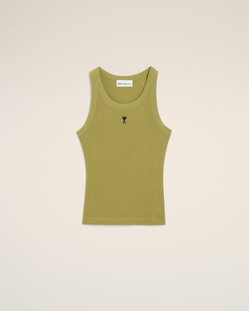                                 Camiseta sin mangas Ami de Cœur de algodón verde - 3                             - Ami Paris