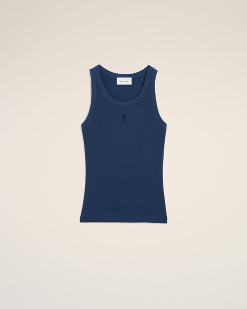 Blue Cotton Ami De Coeur Tanktop - Woman - 1 - AMI Paris - Ami Paris