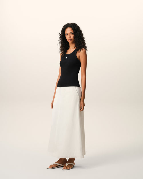Black Cotton Ami De Coeur Tanktop - Woman - 6 - AMI Paris - Ami Paris