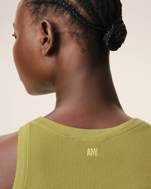 Green Cotton Ami De Coeur Tanktop - Woman - 4 - AMI Paris - Ami Paris