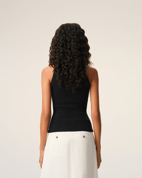 Debardeur Noir Ami De Coeur en Coton - Femme - 5 - AMI Paris - Ami Paris