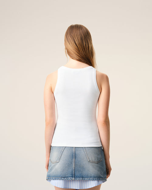 Debardeur Blanc Ami De Coeur en Coton - Femme - 5 - AMI Paris - Ami Paris