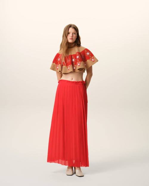                             Brown Wool Ruffle Top - 3                         - Ami Paris