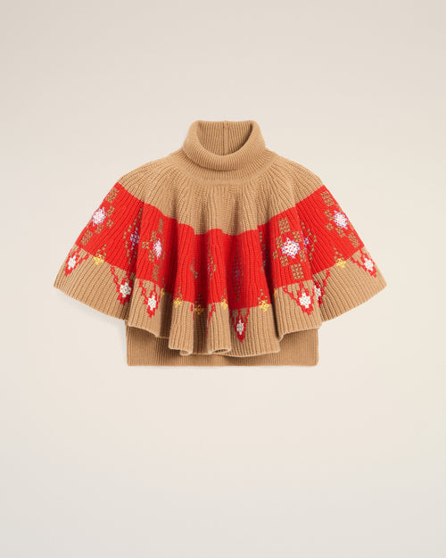 Brown Wool Ruffle Top - 4 - Ami Paris