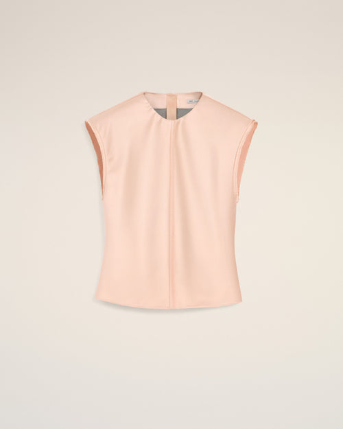 Top sin mangas con bordes sin rematar rosa - 4 - Ami Paris