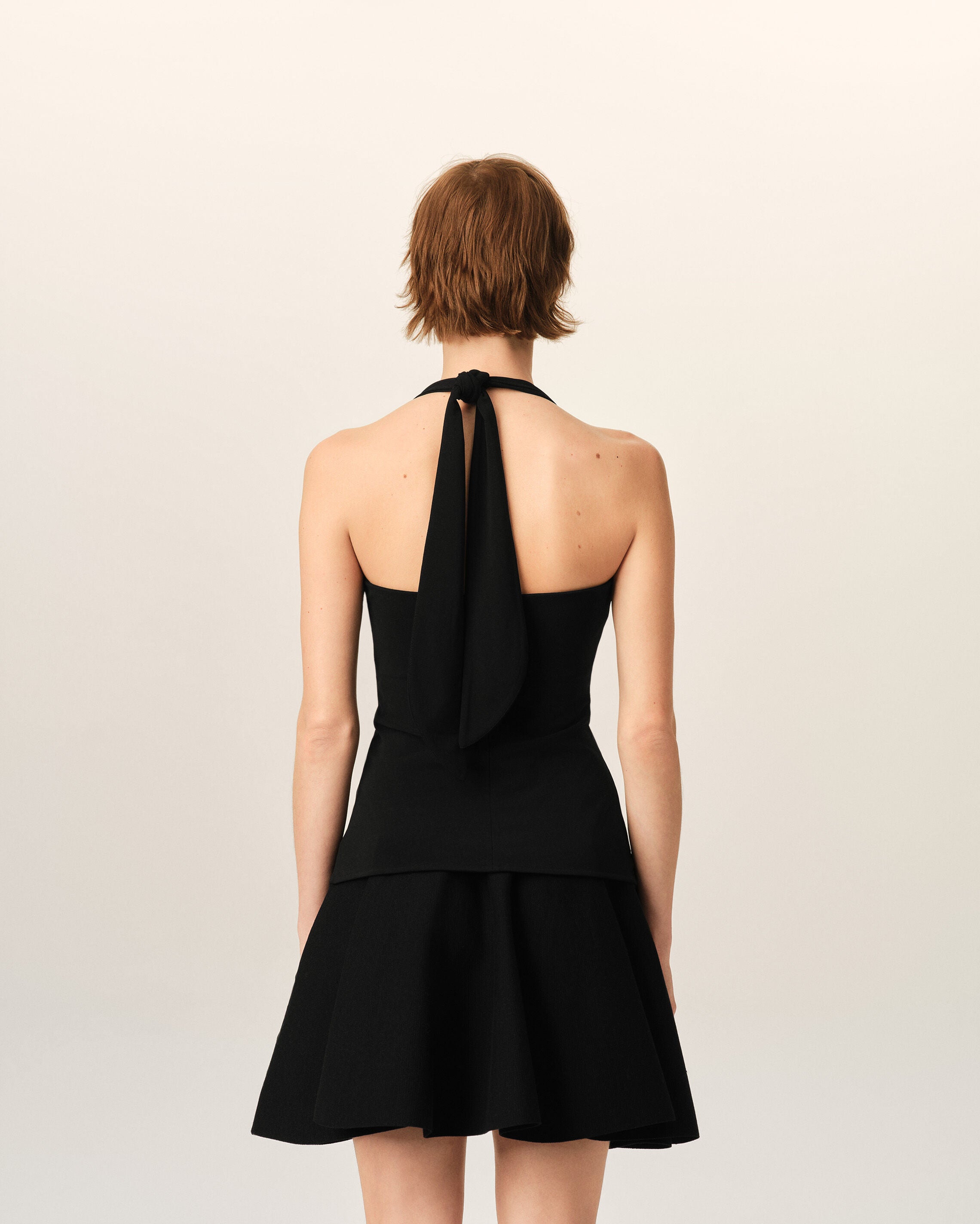Black backless jersey top - 5