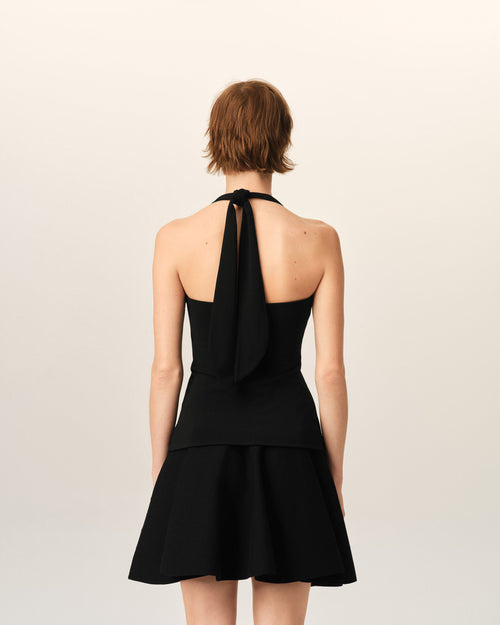 Black backless jersey top - Woman - 5 - AMI Paris - Ami Paris