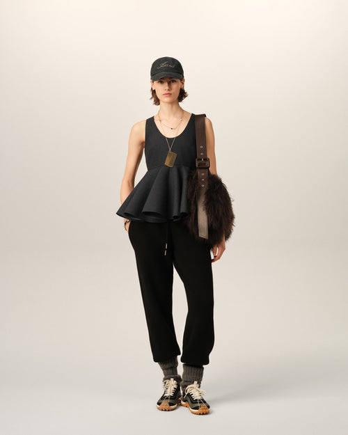 Grey peplum sleeveless wool top - Woman - 3 - AMI Paris - Ami Paris