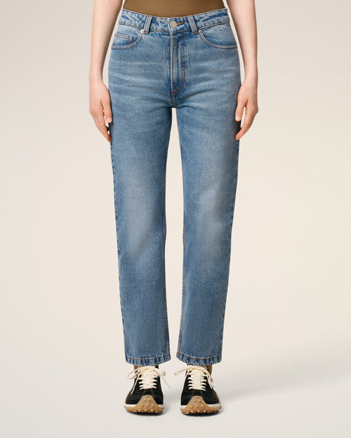 Blue Cotton Classic Fit Jeans - Woman - 3 - AMI Paris - Ami Paris