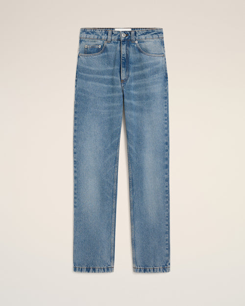                                 Blue Cotton Classic Fit Jeans - 3                             - Ami Paris