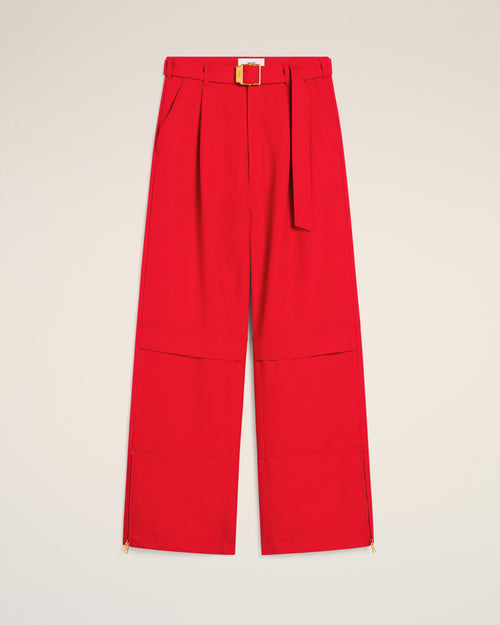 Pantalon Rouge Cargo En Laine - Femme - 1 - AMI Paris - Ami Paris