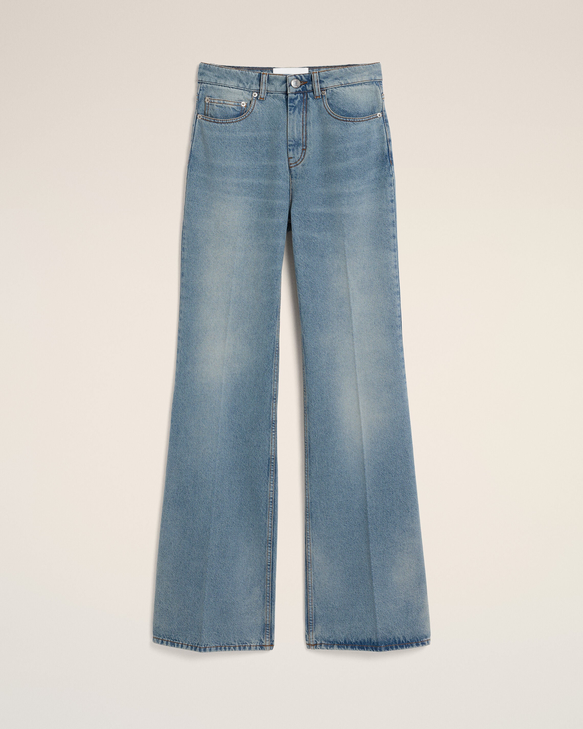 Blue flare-fit cotton jeans - 1