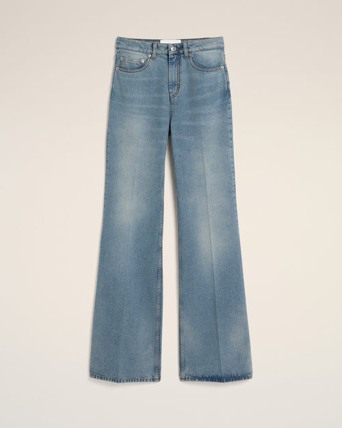 Blue flare-fit cotton jeans - Woman - 1 - AMI Paris - Ami Paris