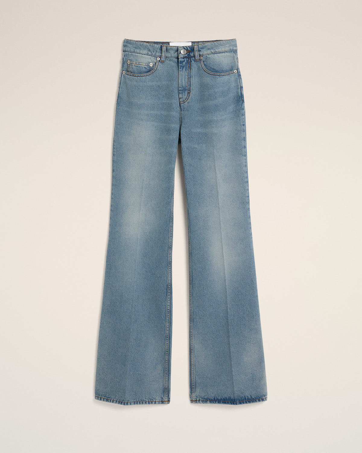 Blue flare-fit cotton jeans - 1