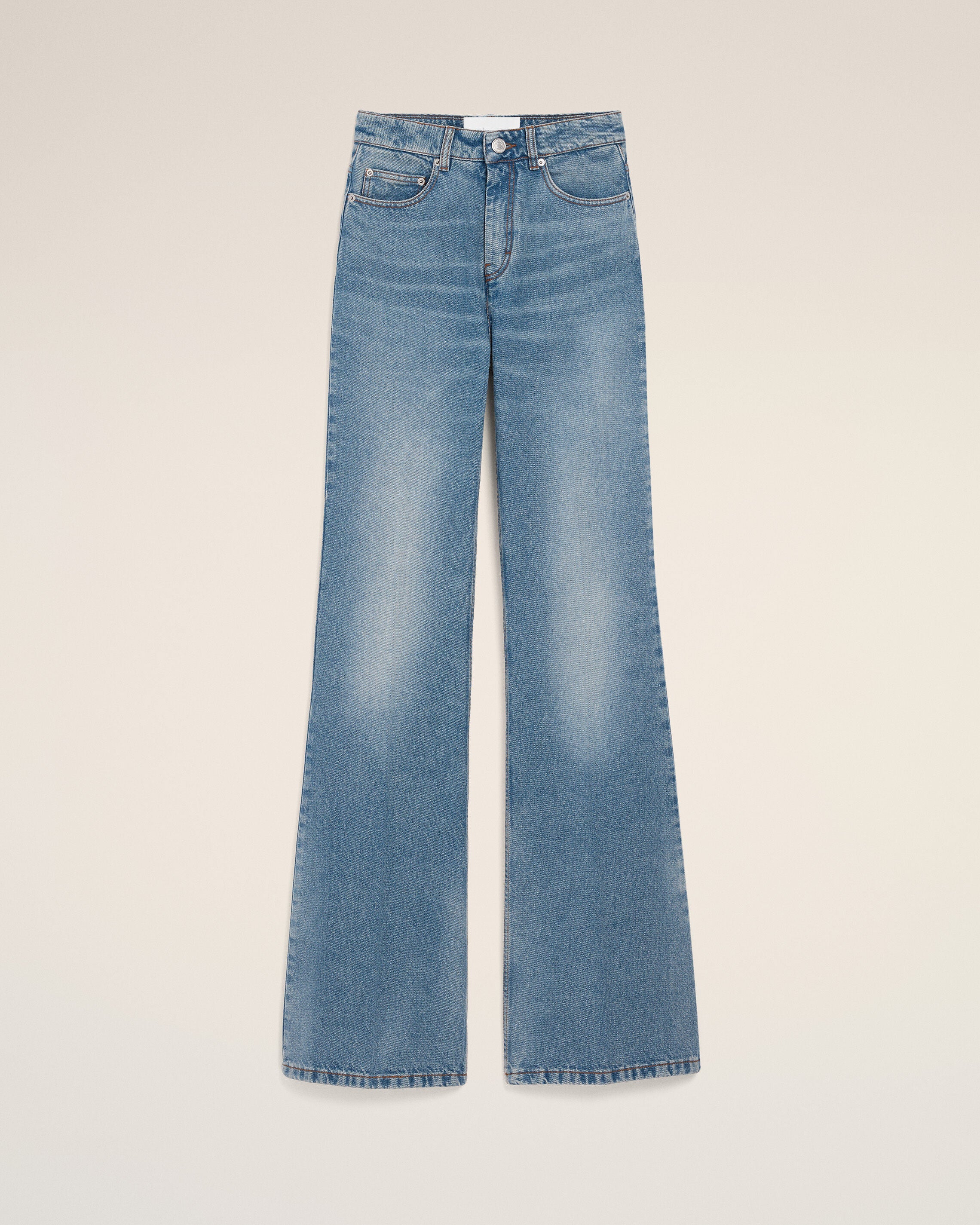 Blue Cotton Flare Fit Jeans - 1