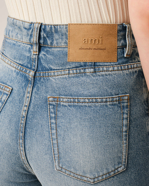 Blue Cotton Flare Fit Jeans - Woman - 5 - AMI Paris - Ami Paris