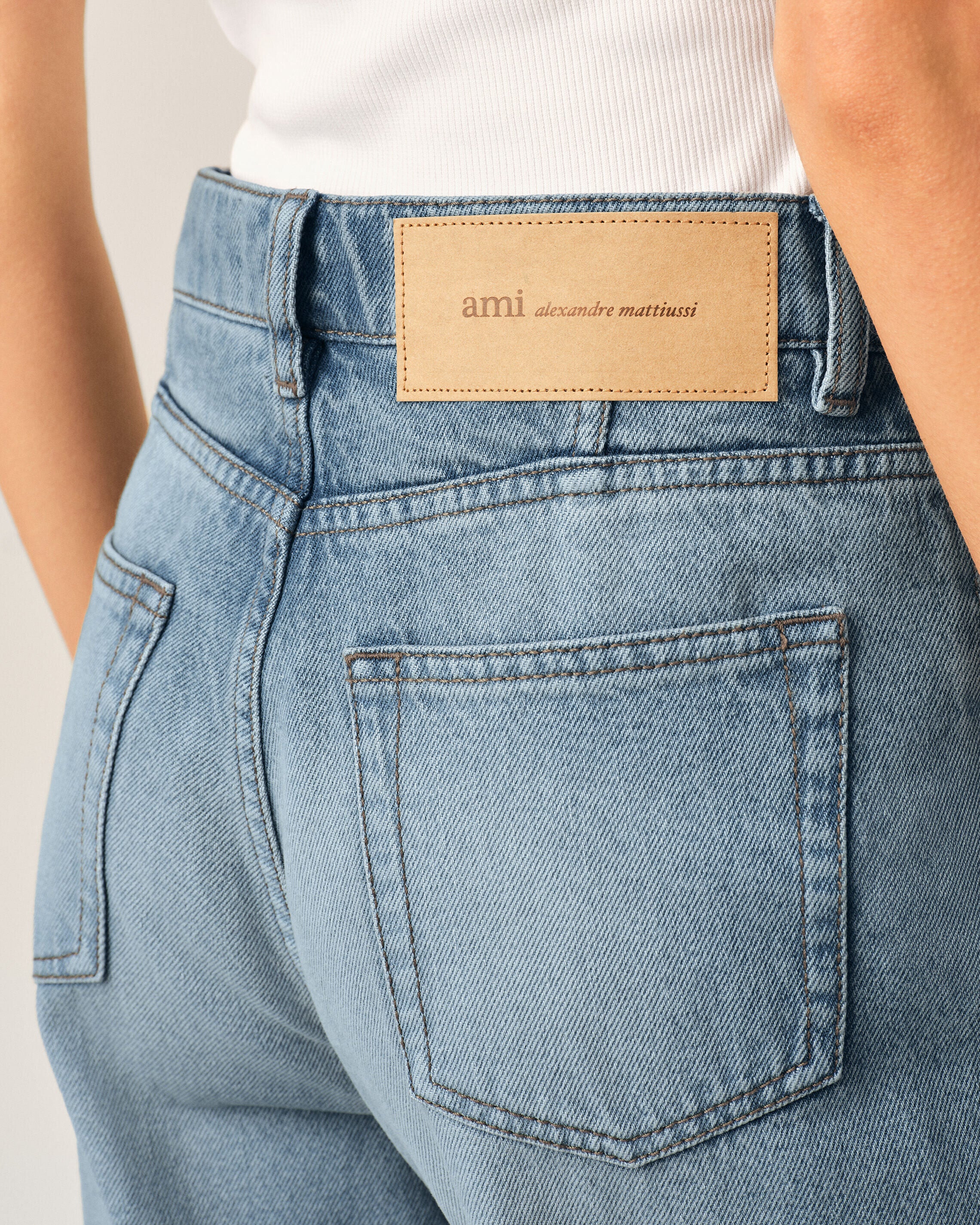 Blue flare-fit cotton jeans - 5