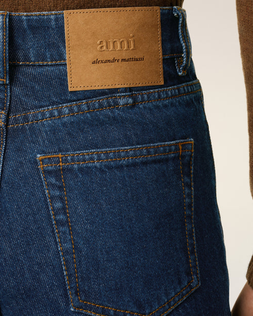 Blue Cotton Flare Fit Jeans - 5 - Ami Paris