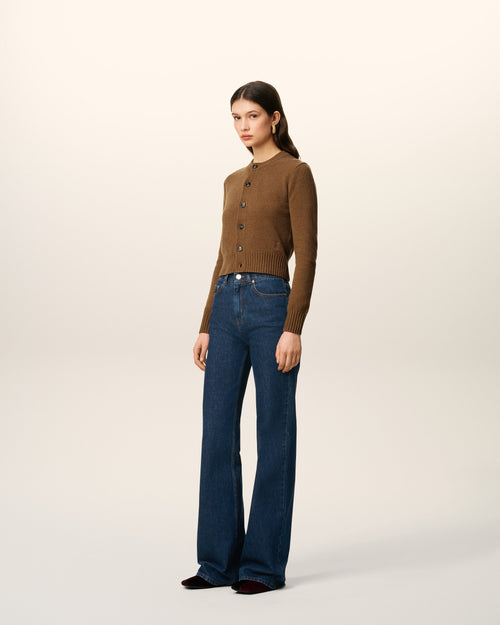 Blue Cotton Flare Fit Jeans - 6 - Ami Paris