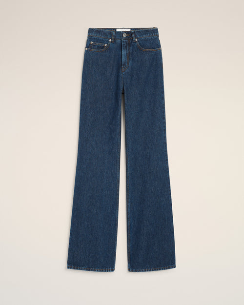 Blue Cotton Flare Fit Jeans - 4 - Ami Paris