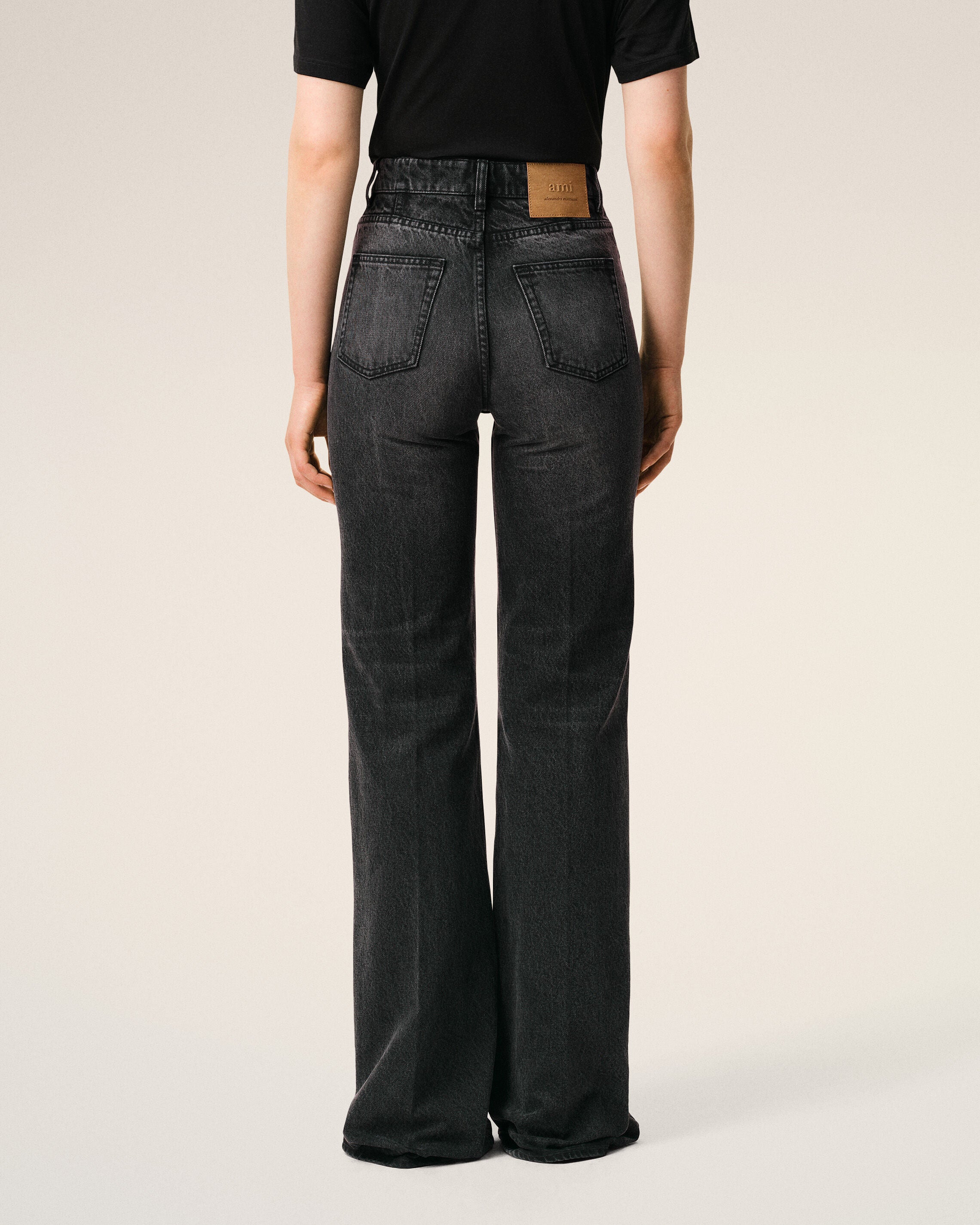 Black Cotton Flare Fit Jeans - 4