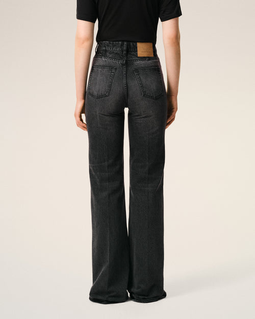 Black Cotton Flare Fit Jeans - Woman - 4 - AMI Paris - Ami Paris