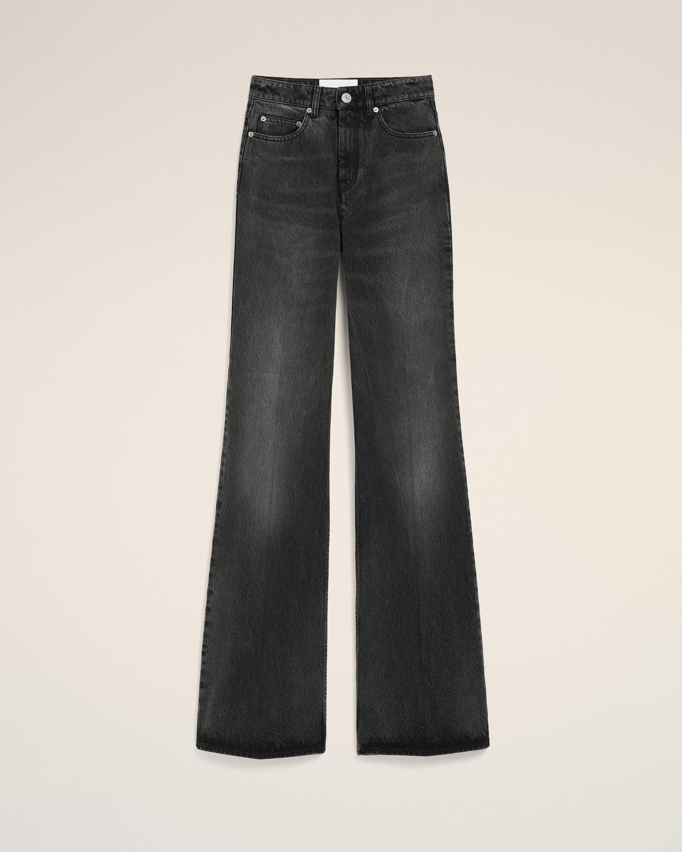 Black Cotton Flare Fit Jeans - 1