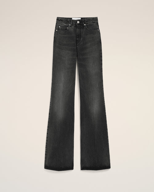 Black Cotton Flare Fit Jeans - Woman - 1 - AMI Paris - Ami Paris