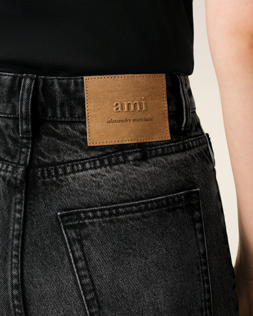 Black Cotton Flare Fit Jeans - 5 - Ami Paris