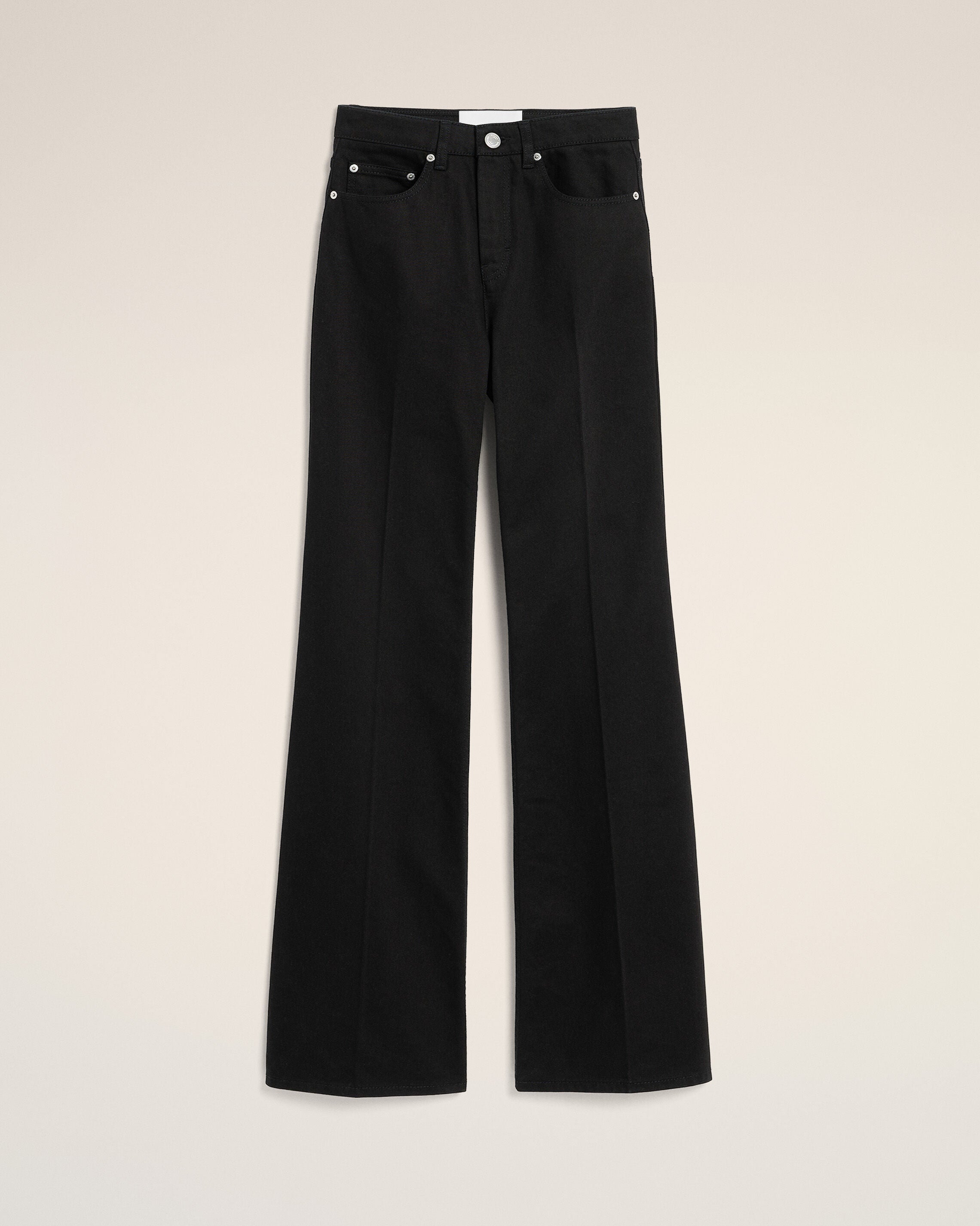 Black flare-fit cotton jeans - 1