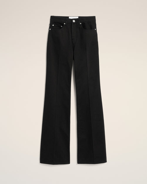 Black flare-fit cotton jeans - Woman - 1 - AMI Paris - Ami Paris