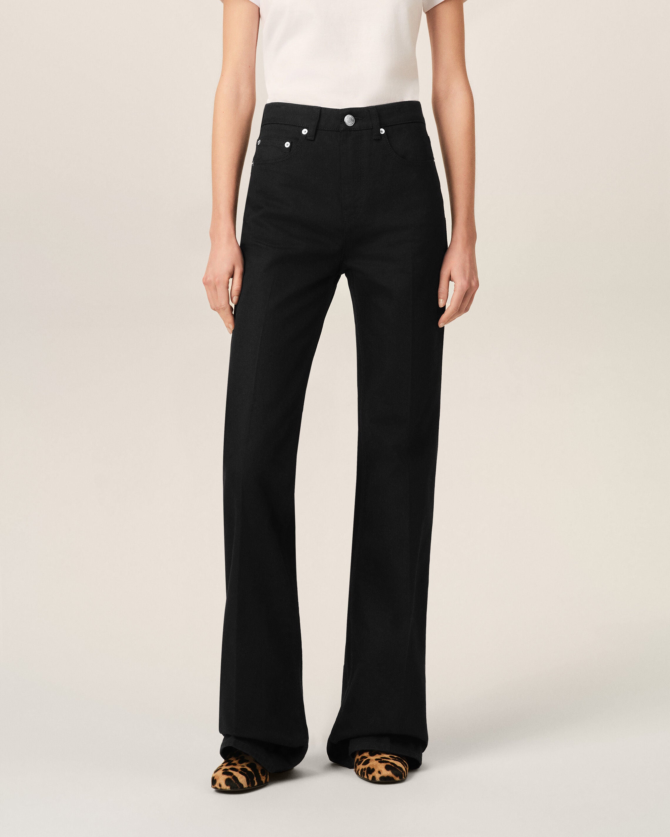 Black flare-fit cotton jeans - 3