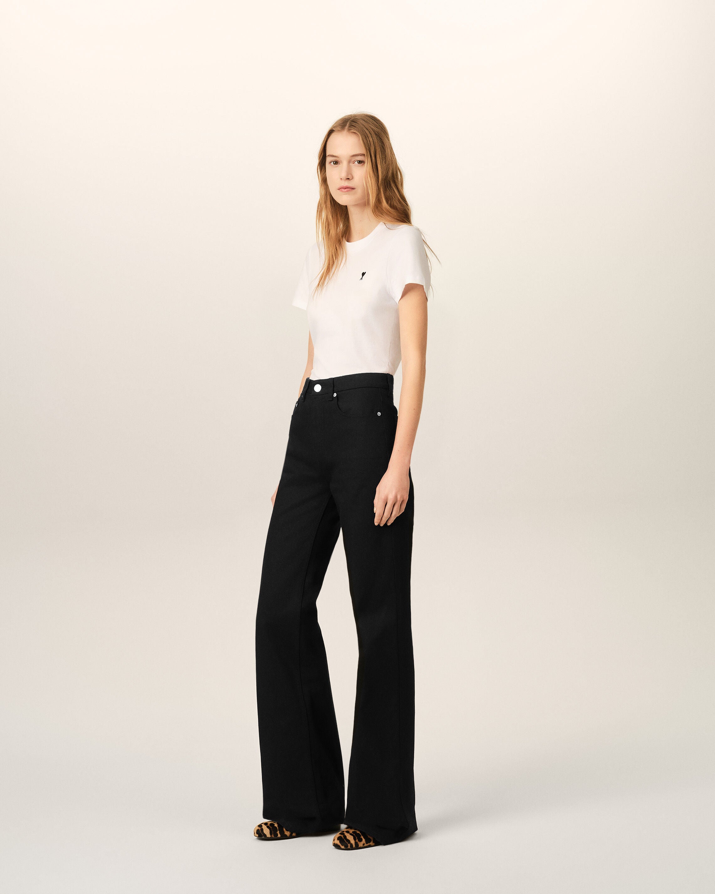 Black flare-fit cotton jeans - 6