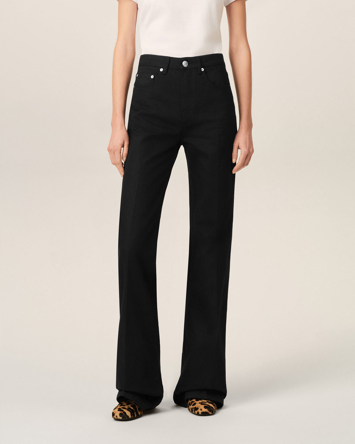 Black flare-fit cotton jeans - 3