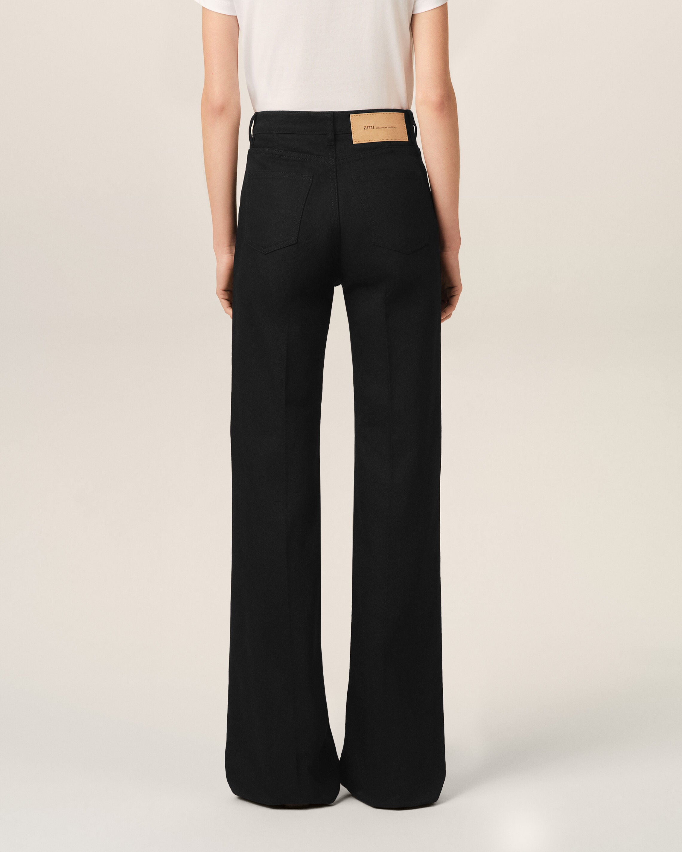 Black flare-fit cotton jeans - 4