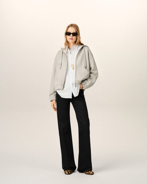 Black flare-fit cotton jeans - Woman - 2 - AMI Paris - Ami Paris