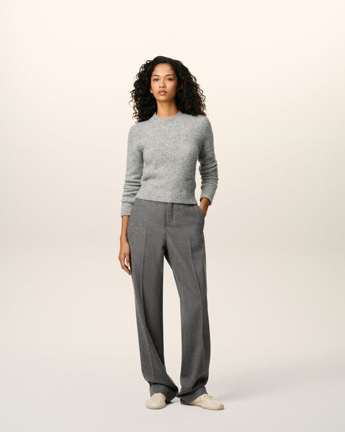                             Grey Wool Large Fit Trousers - 3                         - Ami Paris