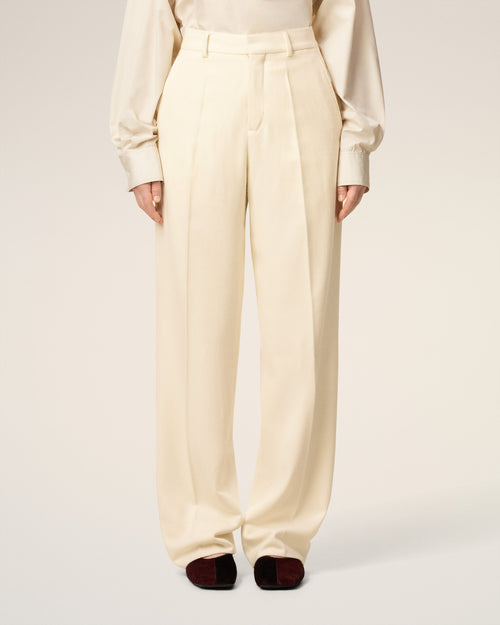 Large-Fit-Hose aus weißer Wolle - 3 - Ami Paris