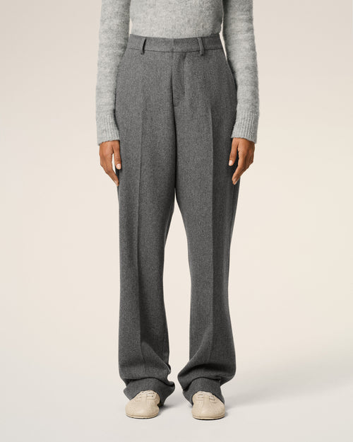 Large-Fit-Hose aus grauer Wolle - 3 - Ami Paris