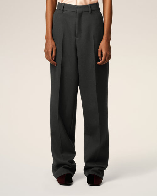 Large-Fit-Hose aus schwarzer Wolle - 3 - Ami Paris