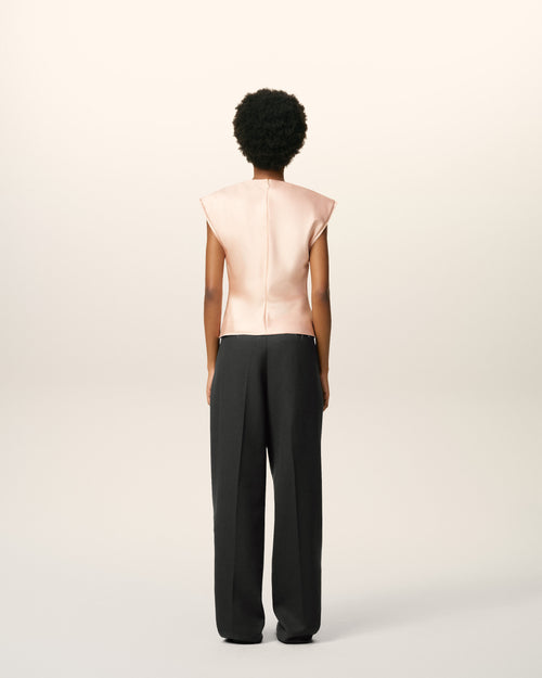 Large-Fit-Hose aus schwarzer Wolle - 4 - Ami Paris