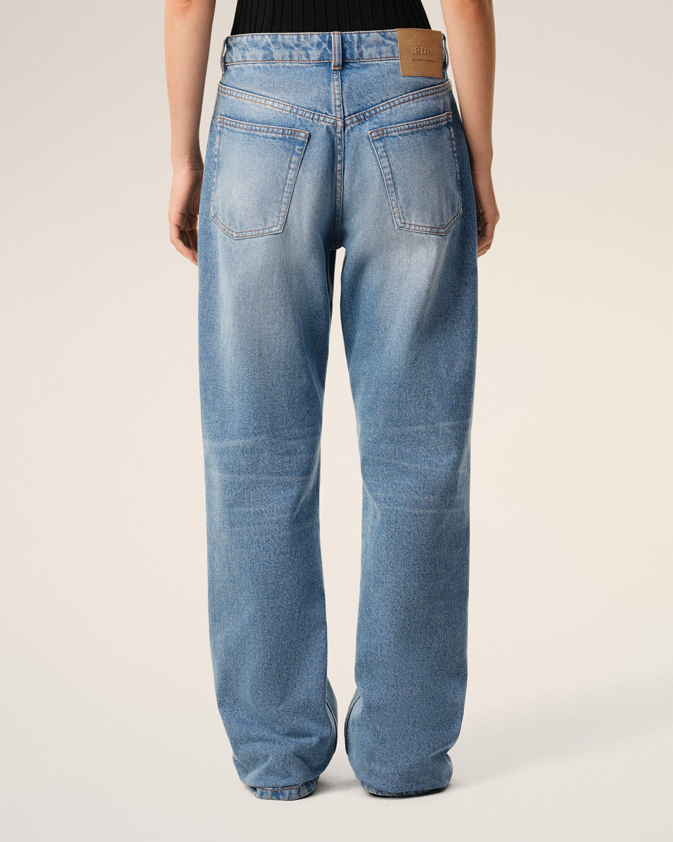 Blue Cotton Large Fit Jeans - 4