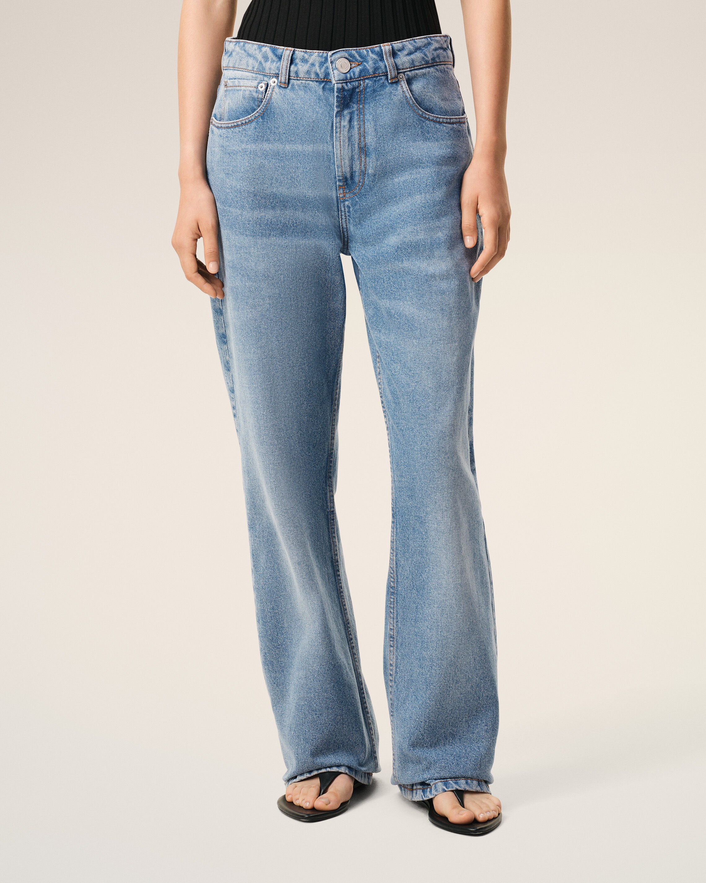 Blue Cotton Large Fit Jeans - 3