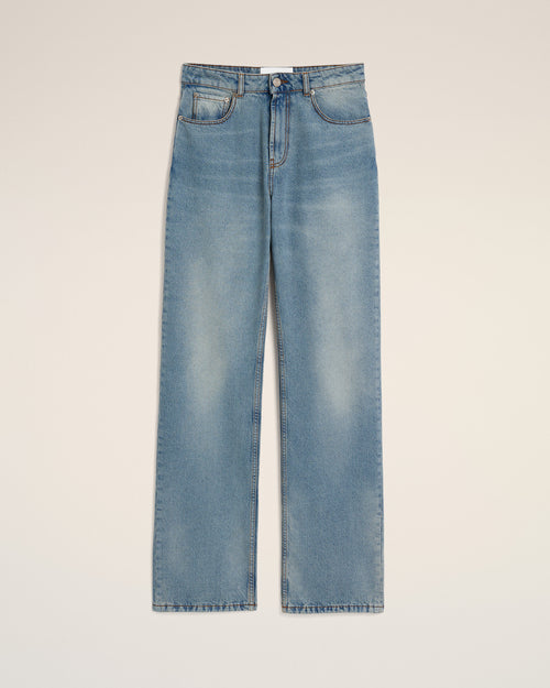 Blue large-fit cotton jeans - 2 - Ami Paris