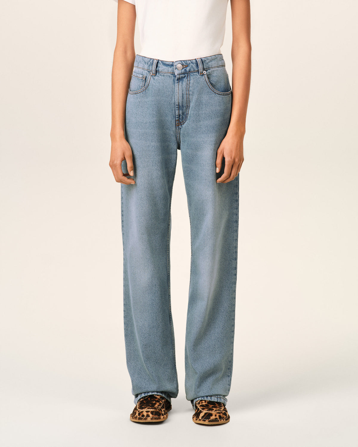 Blue large-fit cotton jeans - 3